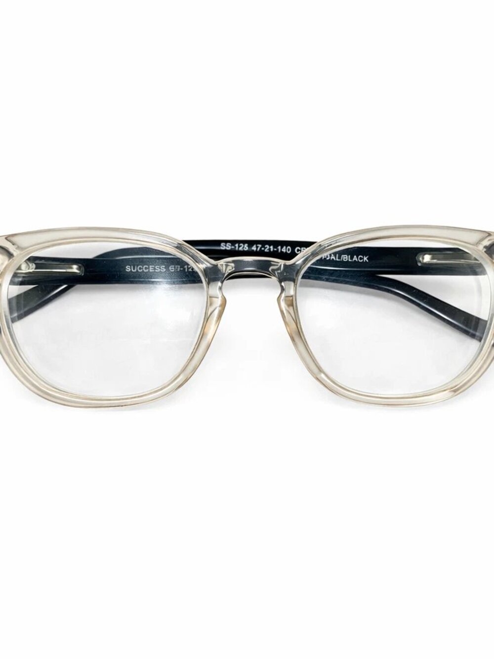 SUCCESS EYEGLASSES FRAMES ONLY NEW SS-125 CRYSTAL/BLACK FULL RIM 47-21-140